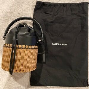 Saint Laurent Bahia Logo Detailed Bucket Bag (Authentic)